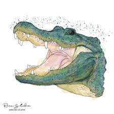 Alligator Watercolor Wall Art Alligators Art Watercolor Mermaid Watercolor Animals