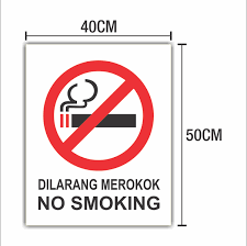 Sudut meletakkan papan tanda dan penggunaan bahasa cina serta tamil tiada masalah asalkan ada logo. No Smoking Sticker Signboard Papan Tanda Dilarang Merokok Kkm 40x50cm Lazada