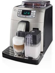 The versatile machine, the flagship model in the impressa s series, performs multiple functions from grinding and tamping to brewing, all at the touch of a button. Intelia Super Automatic Espresso Machine Hd8753 87 Saeco