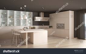 classic minimal white kitchen parquet