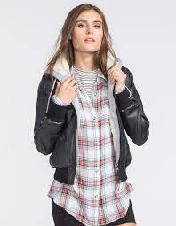 Full Tilt Sherpa Lined Womens Faux Leather Jacket Givejackets Faux Leather Jacket Women Womens Faux Leather Faux Leather Jackets
