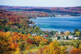 Lake Charlevoix Fall Colors Michigan Road Trip Family Road Trips Trip