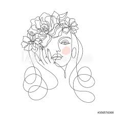 Flowers come in many diverse shapes and offer numberless options for striking abstract photographs. Foto Naklejki Woman Face Line Drawing Art Abstract Minimal Female Face Icon Logo