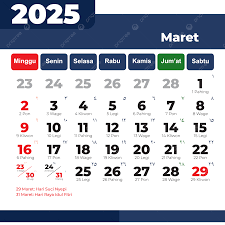 Kalender Maret 2025 Vektor Lengkap Hari Libur Nasional Hijriah Dan  Gregorian, Kalender 2025, Vektor Kalender 2025, Kalender Februari PNG dan  Vektor dengan Background Transparan untuk Unduh Gratis