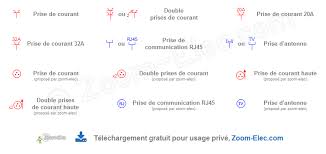 Symboles Electriques De Prise De Courant Reseau Antenne Symbole Electrique Travaux Electricite Symbole