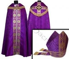 Gothic Cope With Mitre K M113 F25 Liturgical Colours Church Fashion Vestment