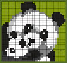 Pixel Art Panda Minecraft In 2020 Pixel Crochet Blanket Pixel Art Pixel Crochet