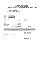 Lebih lanjut tjahjo menjelaskan, hal tersebut sudah dibahas bersama tjahjo meminta kepada seluruh pns agar dapat memahami penundaan penyesuaian yang berkaitan dengan gaji, tunjangan, dan manfaat. Slip Gaji Pt Bandar Abadi Shipyard