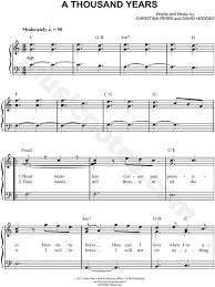 La valse d'amelie by yann tiersen Christina Perri A Thousand Years Sheet Music Easy Piano In C Major Transposable Download Print Sku Mn0101019