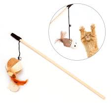 funny cat interactive toy wooden stick dangle mouse ball with feather bell interactive cat games elastic rope toys review kitty games cats interactive toys