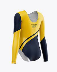 Download Long Sleeve Gymnastics Leotard Mockup Back Half Side View In Apparel Mockups On Yellow Images Object Mockups