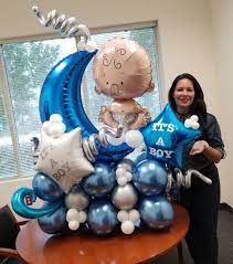My First Baby Balloon Bouquet I M So Proud Of Myself Letters It S A Boy By Baby Shower Balloons Baby Balloon Baby Shower Balloon Decorations