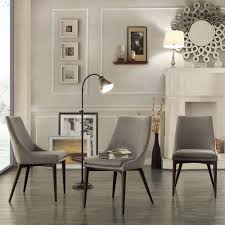 Sasha Mid Century Grey Fabric Upholstered Tapered Leg Dining Chairs Set Of 2 Inspire Q Modern Dining Chairs Linen Dining Chairs Dining Chair Set