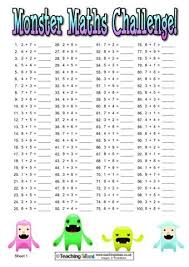 Monster Maths Addition Challenges Monster Math Math Challenge Kids Math Worksheets