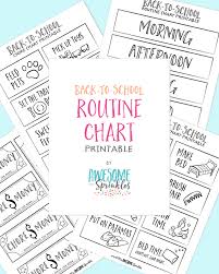 Back To School Printable Routine Chart Awesome With Sprinkles