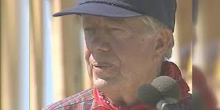 Jimmy Carter builds homes with Habitat for Humanity in 1994
