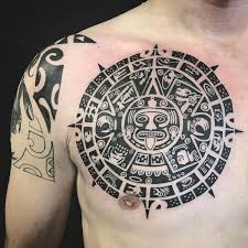 Aztec Calendar Chest Tattoo Masculine Tattoo Ideas In 2020 Aztec Tattoo Tribal Tattoos For Men Aztec Tattoo Designs