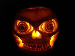 This painted sugar skull pumpkin is sure to stand out wherever it's displayed. Skull Pumpkin Carving A Friend Stopped By With A White Pum Flickr