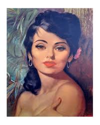 GERRITT VANDERSYDE NINA VINTAGE RETRO TRETCHIKOFF LYNCH KITSCH ERA CANVAS  PRINT