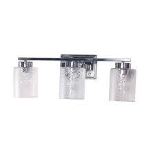 Light up your room with chandeliers, pendants & more. Essential Elements Leland 26 5 In 3 Light Chrome Vanity Light With Pebble Glass Shade 30023 The Home Depot