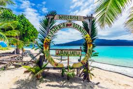 Today's tide times for dunmoran strand. Vanuatu Mystery Island Sudpazifik Willkommensschild Am Strand Stockfoto