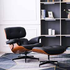 Best sofa corner chair & ottoman: Earl Black Top Grain Leather Chair With Ottoman Costco