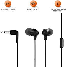 Jbl C50hi In Ear Headphones With Mic Black In 2020 Headphone With Mic In Ear Headphones Signature Sound