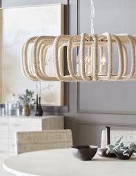 Palecek Corey Pendant Powder Coated Metal Frame Wrapped With Tiny Hand Sewn Coconut Shell Beads Pendant Chandelier Rattan Pendant Light Powder Coating Metal