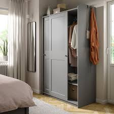 Check out our range of bedroom wardrobes and you'll see we have everything from fitted ones with. Hauga Wardrobe With Sliding Doors Grey 118x55x199 Cm Ikea