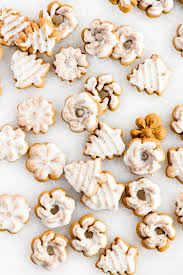 Glazed Gingerbread Spritz Cookies Are Fun To Make With A Lovely Old World Flavor They Re Tiny In Spritz Cookies Holiday Recipes Christmas Spritz Cookie Recipe