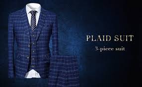 Mens 3 piece tuxedos slim fit floral vintage groomsmen wedding suit outfit jacket. Mens 3 Piece Slim Fit Checked Suit Blue Black Single Breasted Vintage Suits At Amazon Men S Clothing Store