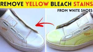 Can you use bleach to remove yellow stains? Remove Yellow Bleach Stains From White Shoes Using Baking Soda Unyellow Vans Canvas Sneakers Youtube