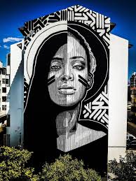 Black And White Mural Street Art Black Or White By Huariu Located In Portugal Street Art Graffiti Street Art Murals Street Art