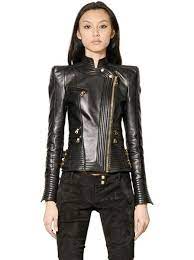 Balmain Black Nappa Leather Jacket Leather Jacket Leather Jackets Women Jackets