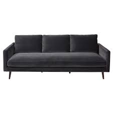 4 Sitzer Sofa Mit Grauem Samtbezug In 2020 Sofa Vintage Sofa Und Samt Sofa