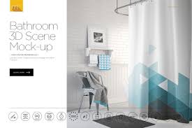 Bathroom Scene Mock Up Mockup Design Design Assets