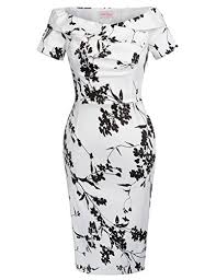 belle poque retro dress women white black floral off shoulder tube dress size 8 bp0117 8