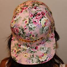 All Over Baby Pink Gold Studded Floral Snapback Etsy Ladies Mac Only Girls Pink And Gold