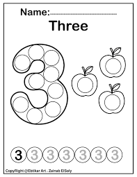 Set Of 123 Numbers Count Apples Dot Marker Activity Coloring Pages For Kids Learning Numbers Preschool Dot Marker Activities Dot Markers
