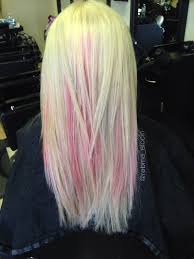 Platinum Blonde With Pink Highlights And Soft Blended Layers Pink Blonde Hair Beauty Hair Makeup Blonde With Pink