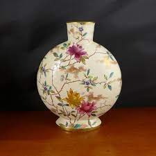 Antique chinese moon flask vase famille rose phoenix birds qianlong mark. Antique Adderley Pillow Vase Flask Vase Moon Vase Asian Etsy Antique Porcelain Plates Porcelain Painting Porcelain Ceramics