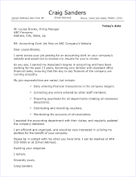 Accounting Clerk Cover Letter Sample
