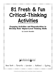 *controlling the sites your kids go to for games is important. 81 Fun Critical Thinking Activities By Esol Club Issuu