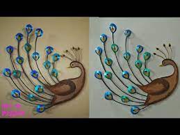 Diy decorative peacock wall clock/wall hanging/within ₹100 make your own designer clock from skewers. How To Make Peacock Wall Hanging Diy Wall Decor Diy Home Decor Diy Wall Hanging Artmypassion Youtube