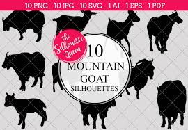 Mountain Goat Silhouettes Vector By The Silhouette Queen Thehungryjpeg Com