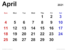 Looking for april 2, 2021? April 2021 Calendar Templates For Word Excel And Pdf