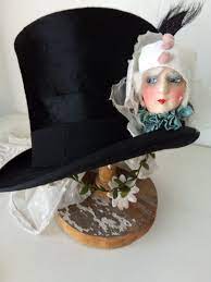 Antique Top Hat Claque Hat Theatre Hat Costume Hat 1900 Circus Hat Charming Hats Top Hat Costume Hats