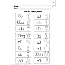Kindergarten Worksheet Printable Activity Reading Writing Spelling E Personal Pronouns Worksheets Kindergarten Skills Kindergarten Worksheets Printable