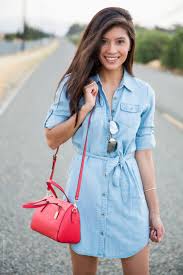 How To Wear A Chambray Shirtdress Chambray Shirt Dress Dressy Casual Outfits Denim Shirt Dress