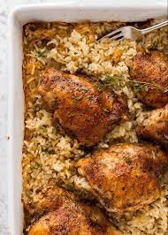 Oven Baked Chicken And Rice Recipe Chicken Recipes Healthy Chicken Recipes Easy Chicken Recipes